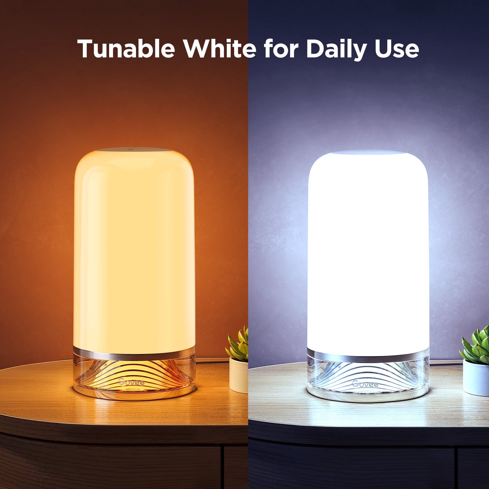 Smart Table Lamp Bedside Lamp - RGBIC Color Changing, Dimmable, Touch Sensor