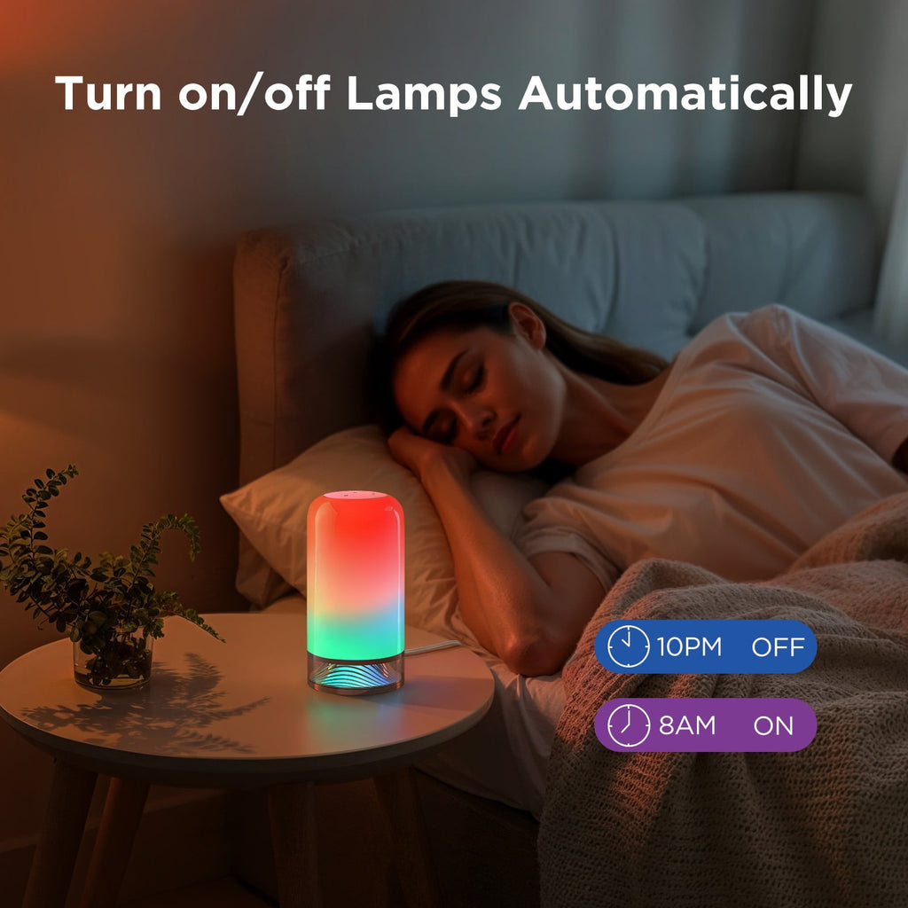 Smart Table Lamp Bedside Lamp - RGBIC Color Changing, Dimmable, Touch Sensor