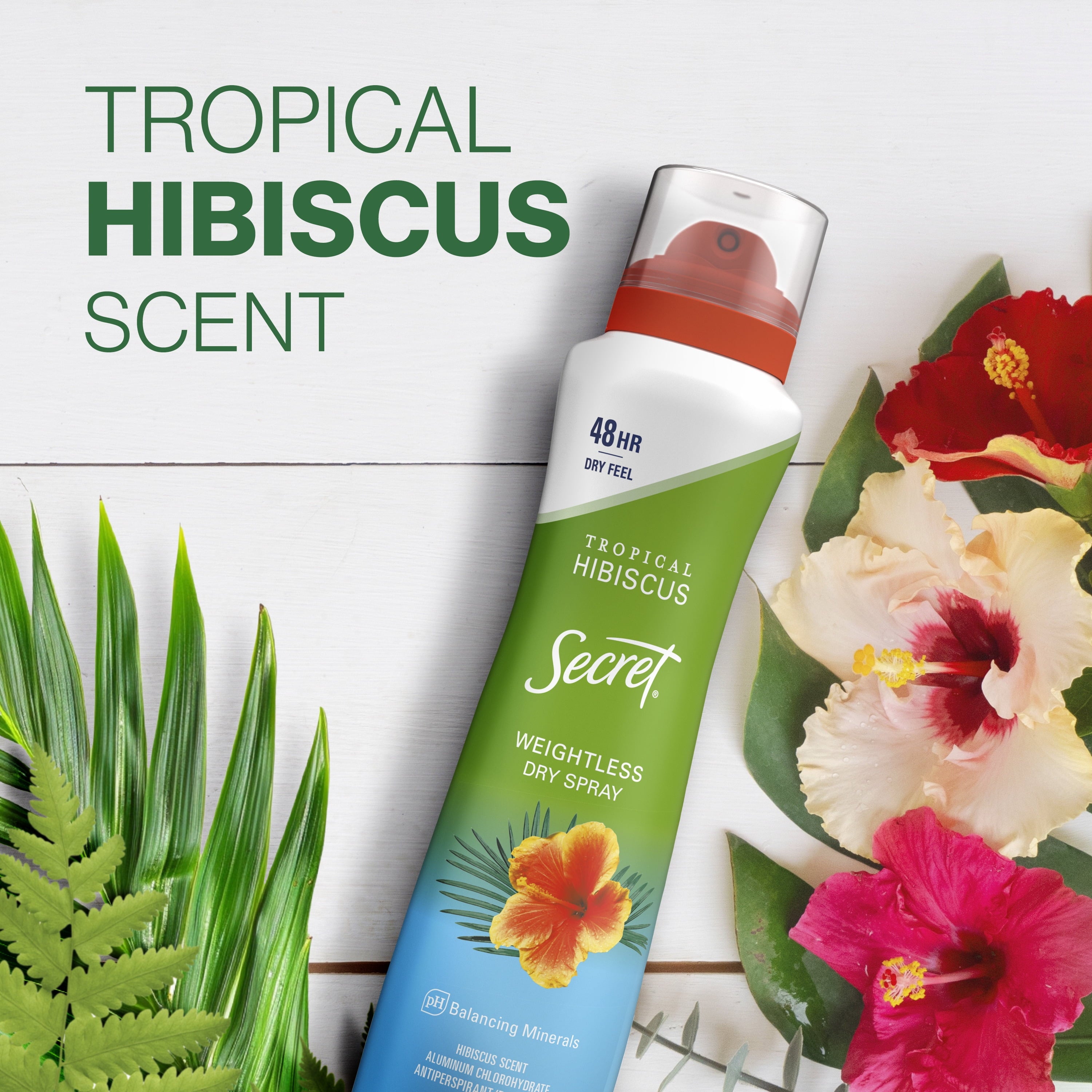 Dry Spray Antiperspirant Deodorant for Women, Tropical Hibiscus, 4.1 oz