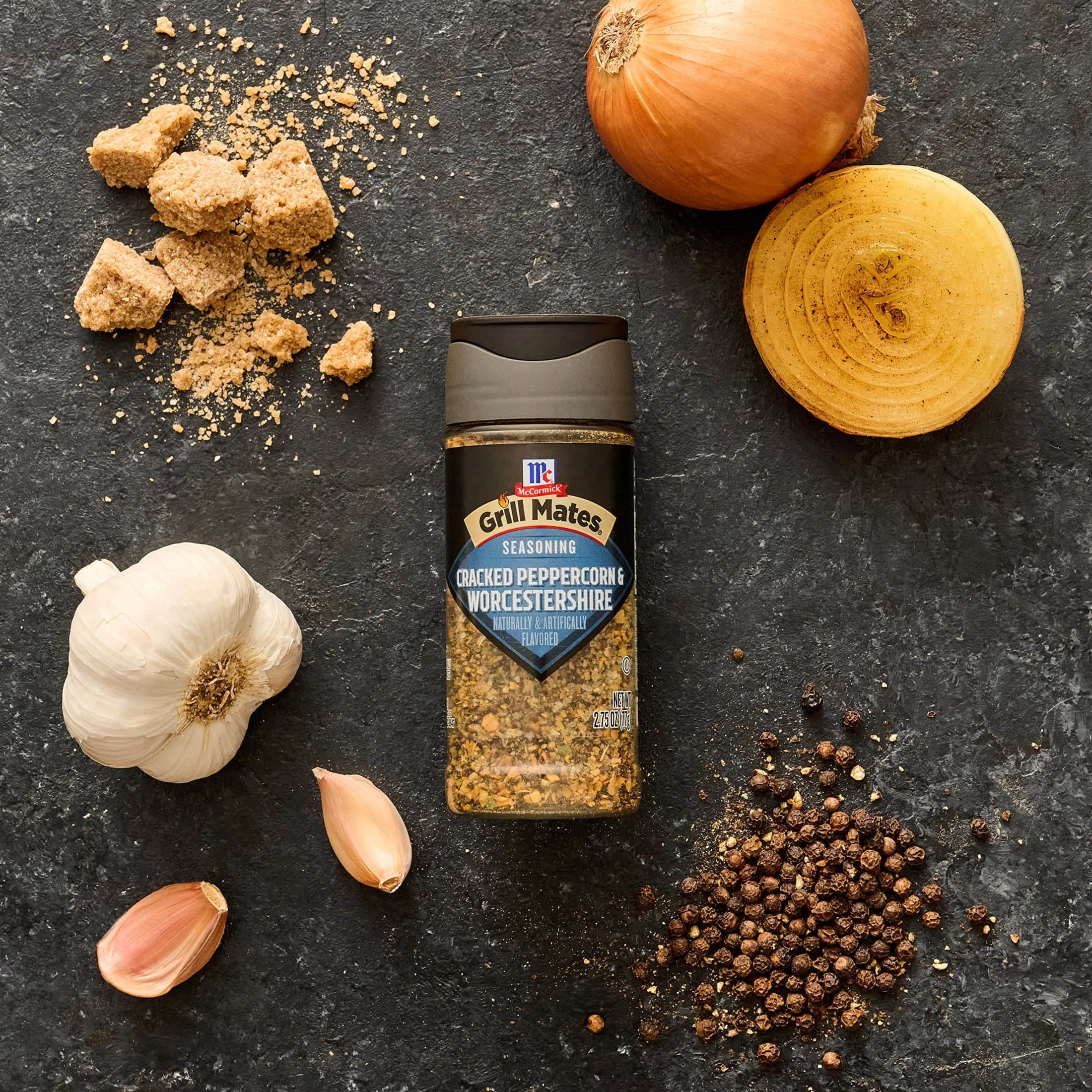Kosher Cracked Peppercorn &amp; Worcestershire Seasoning, 2.75 oz Bottle