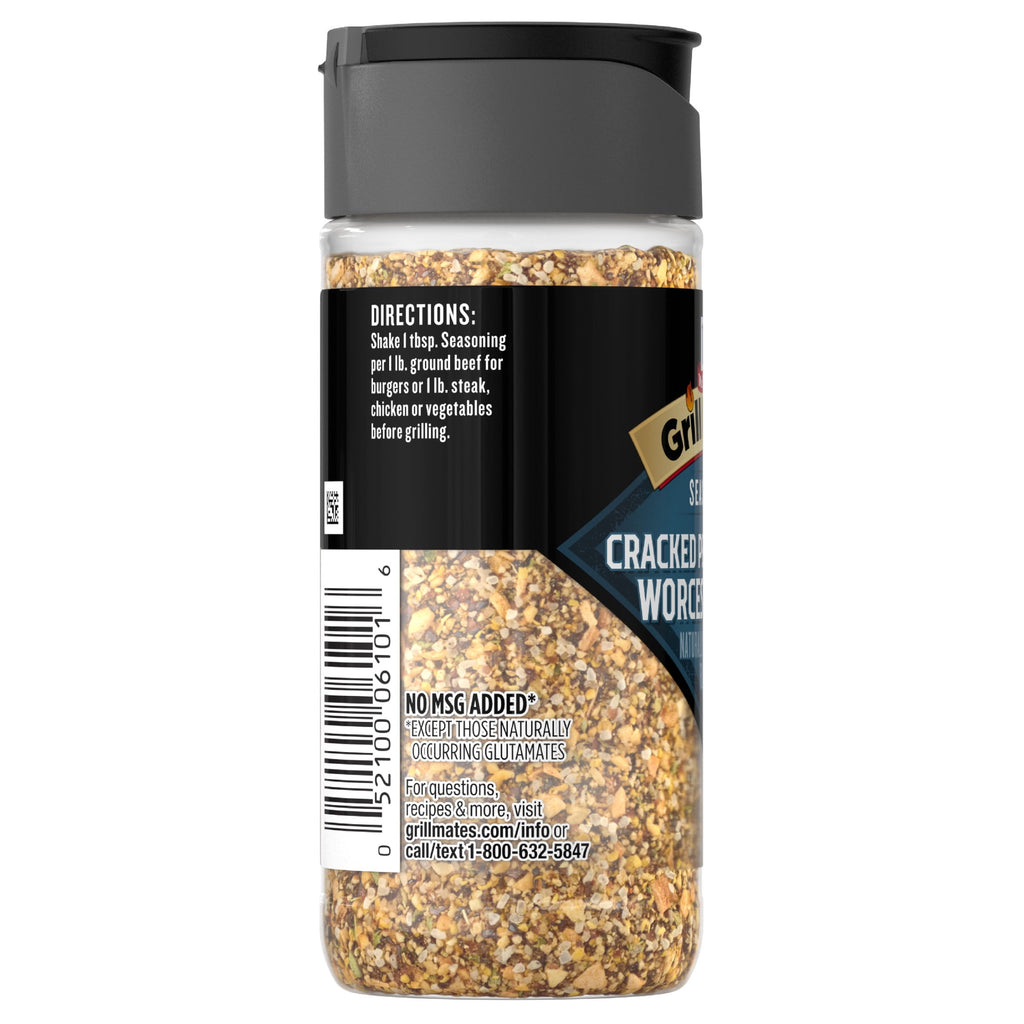 Kosher Cracked Peppercorn &amp; Worcestershire Seasoning, 2.75 oz Bottle