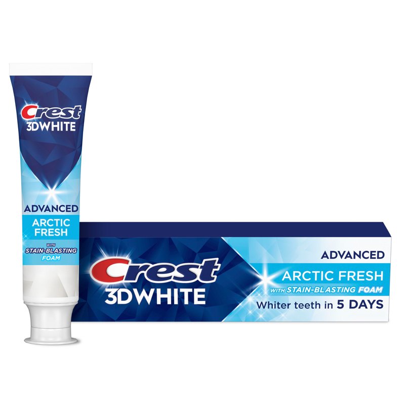 Crest Toothpaste, 3D White Advanced Arctic Fresh Whitening Toothpaste, 3.3 oz
