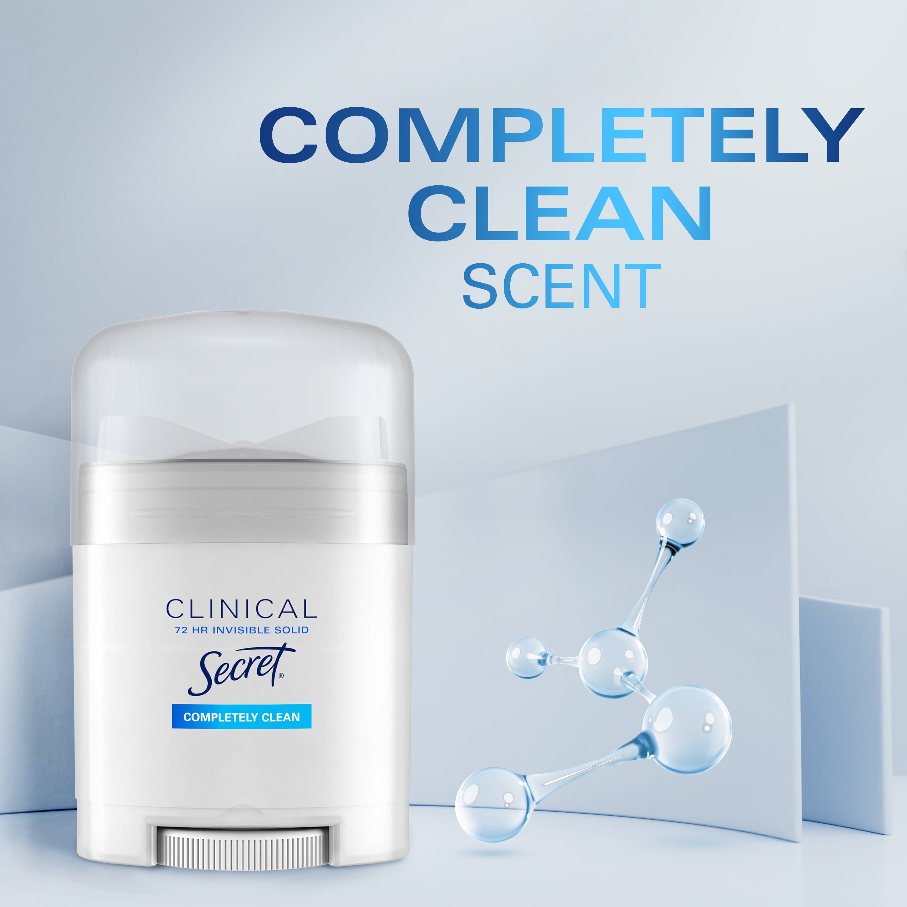 Clinical Strength Invisible Solid Antiperspirant and Deodorant for Women, Completely Clean, 0.5 oz
