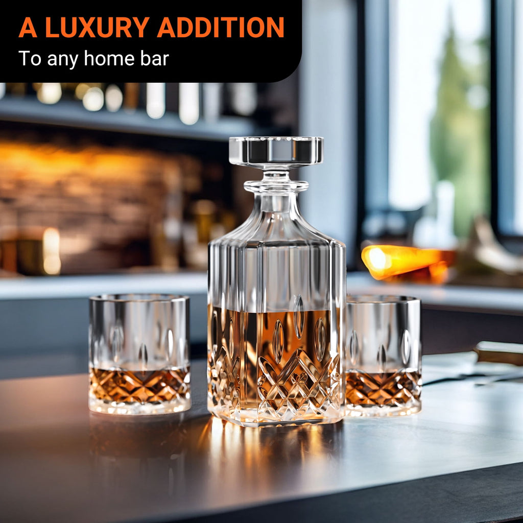 Whiskey Decanter Set with Glasses and Whiskey Stones, Whiskey Decanter Sets for Men, Valentine's Day Gift, Anniversary Birthday Gifts for Father Mother Husband