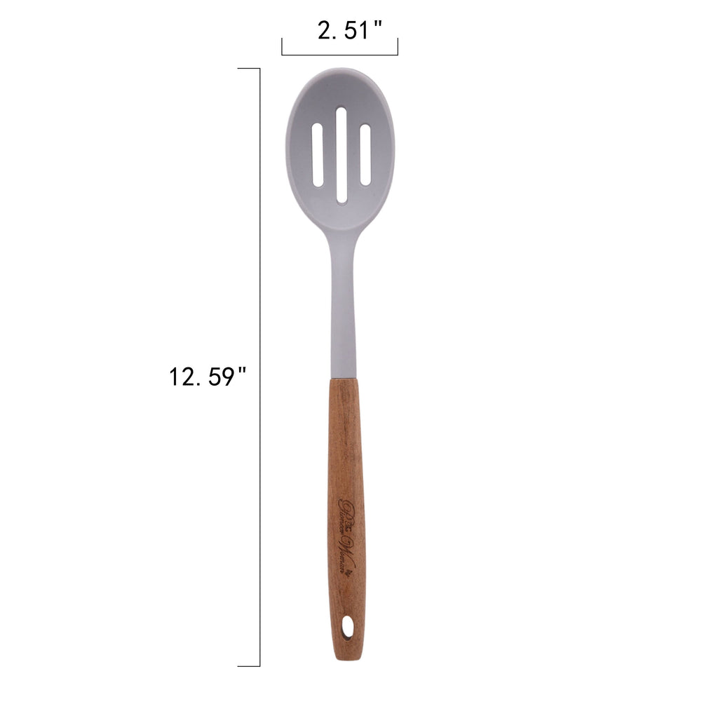 10-Piece Silicone and Acacia Wood Handle Cooking Utensils Set, Blue
