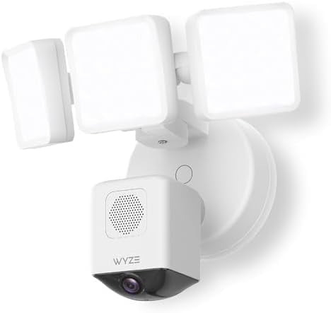 Floodlight Camera Pro, 3000 Lumen LEDs, 180° Wide View, 2k HD Outdoor Wi-Fi Floodlight Home Security Camera - White