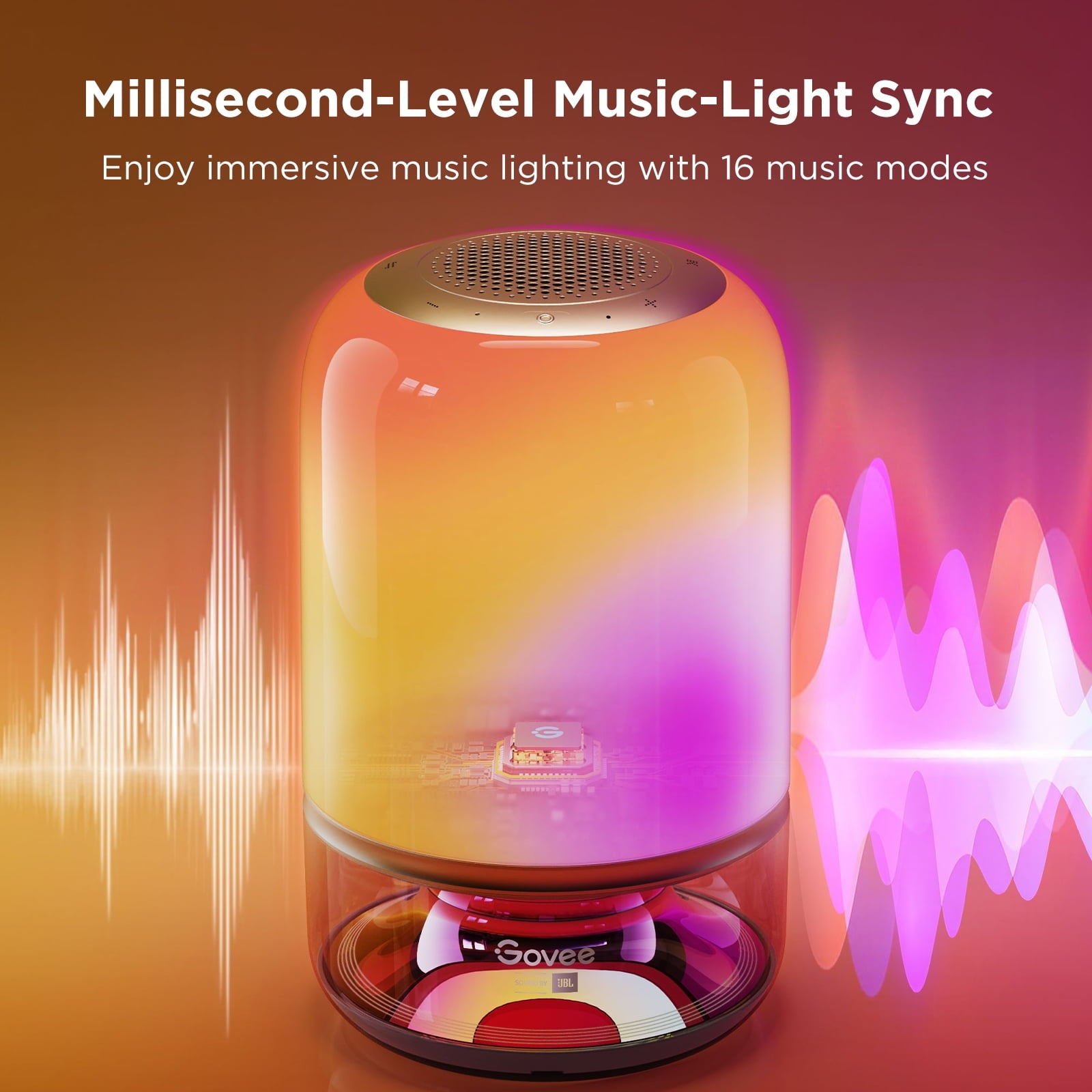 Table Lamp 2 Pro x Sound, Smart Cordless Table Lamp with Speaker, Music-Light Sync, 16 Music Modes &amp; 100+ Scene Modes, Work with Matter, DIY Customized Rechargeable Desk Lamp for Bedroom