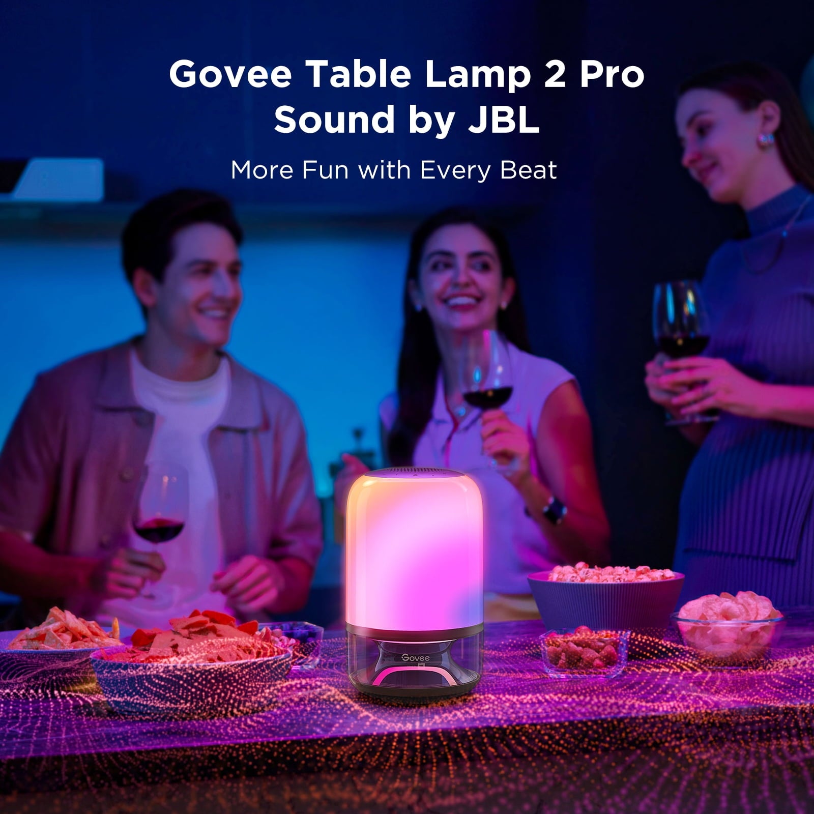 Table Lamp 2 Pro x Sound, Smart Cordless Table Lamp with Speaker, Music-Light Sync, 16 Music Modes &amp; 100+ Scene Modes, Work with Matter, DIY Customized Rechargeable Desk Lamp for Bedroom