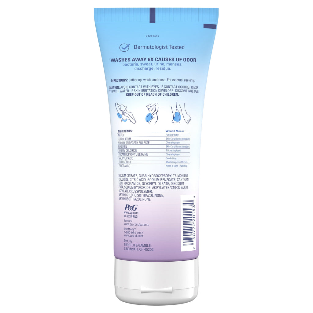 Feminine Wash 24 HR Deodorizing Body Wash for Women, Lilac &amp; Waterlily, 7oz