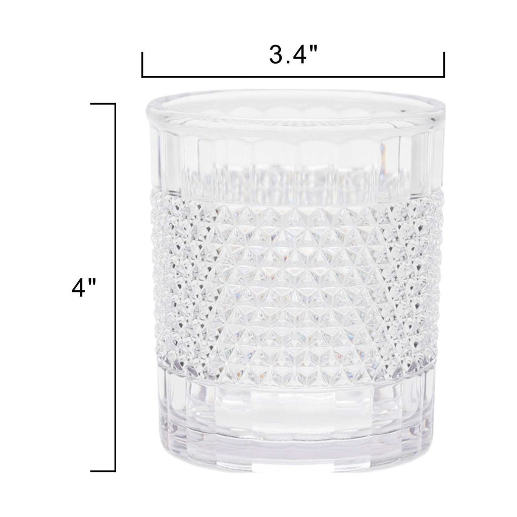 14-Ounce Short Acrylic Diamond Texture Tumbler, Clear