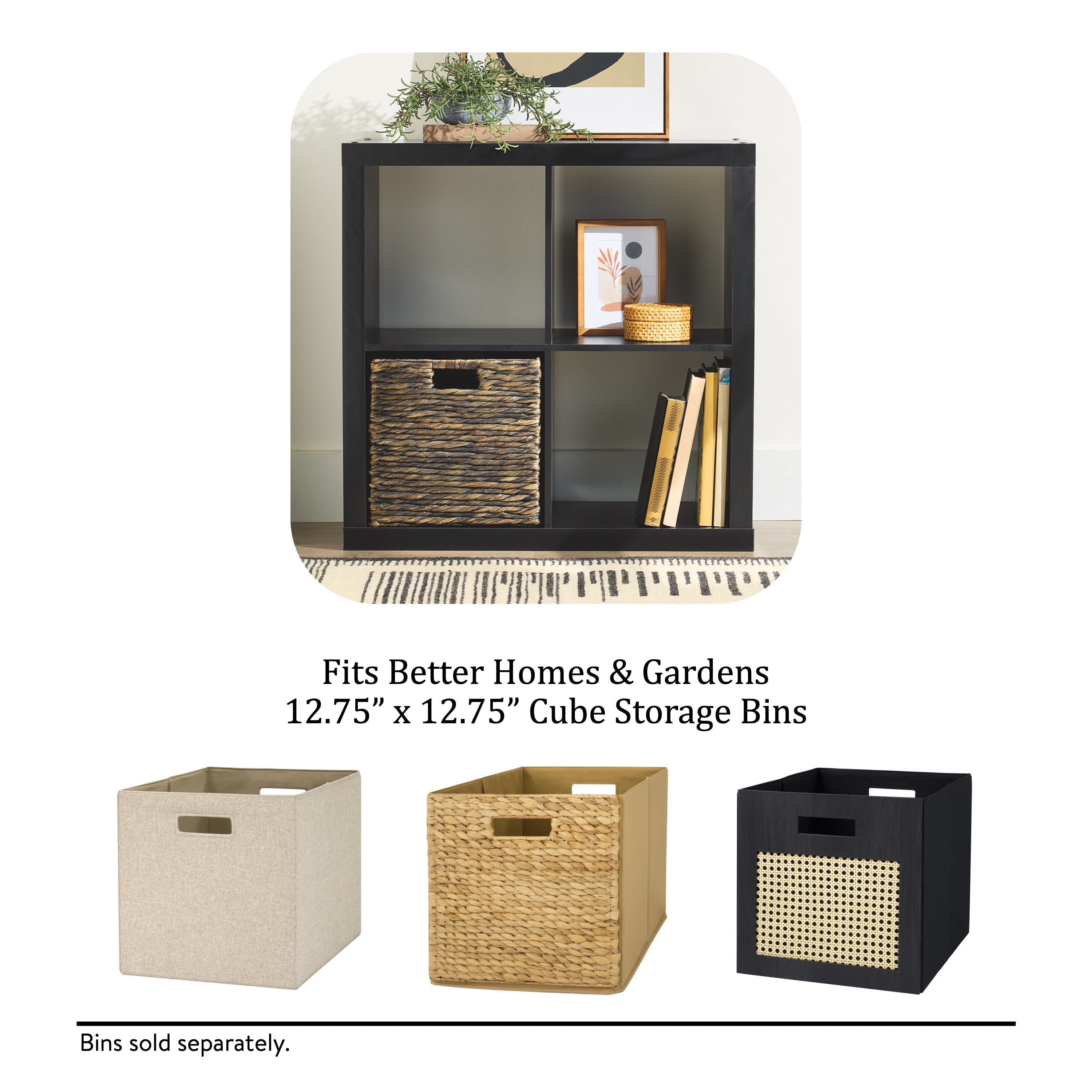 Better Homes &amp; Gardens 4 Cube Storage Organizer, White Texture