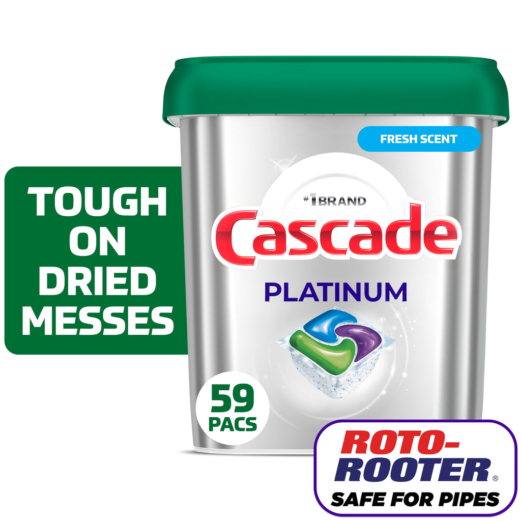 Platinum Dishwasher Pods, Dishwasher Detergent Soap Tabs, Fresh, 59 Count