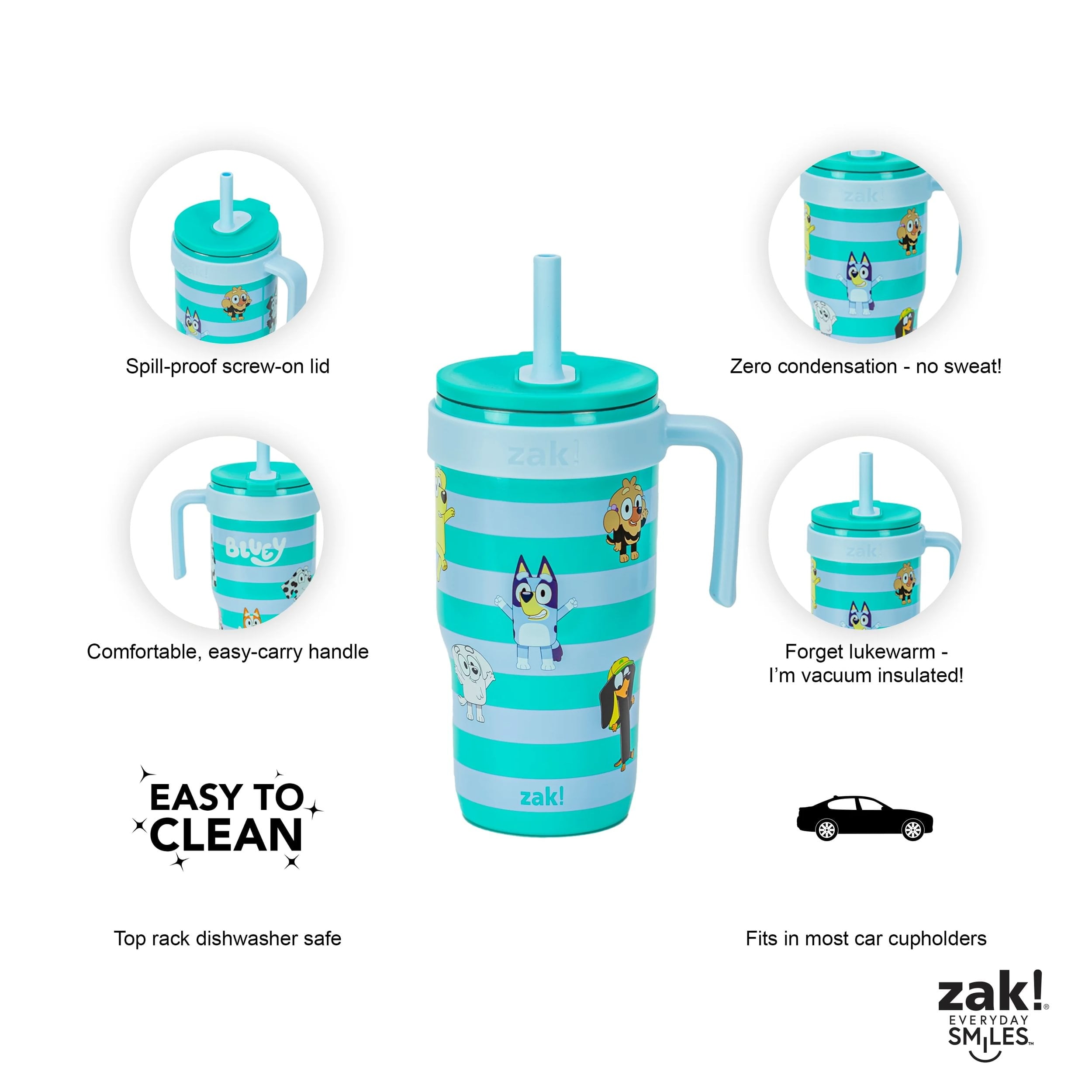 18oz Stitch Kids Straw Handle Tumbler