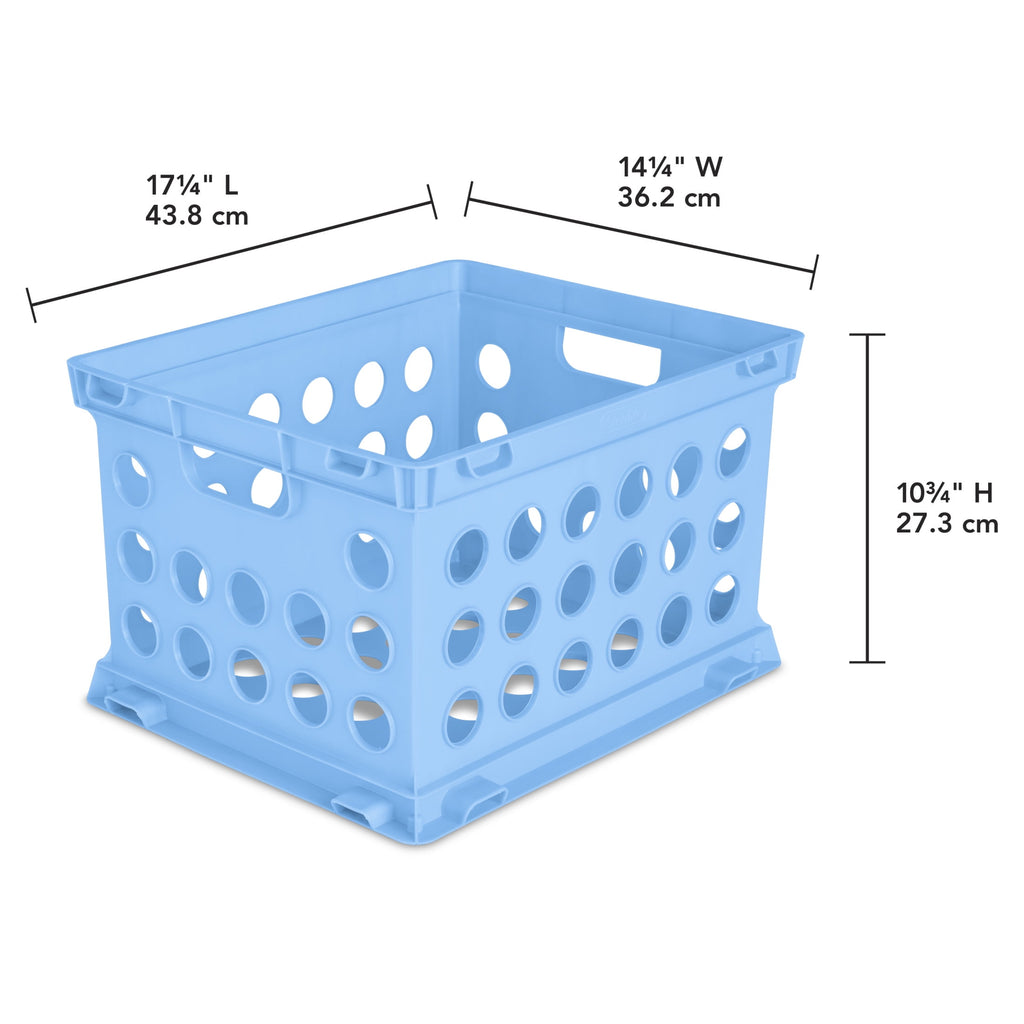 File Crate, Versatile Plastic Bin with Handles, Letter or Legal File Storage, Black, Standard Size