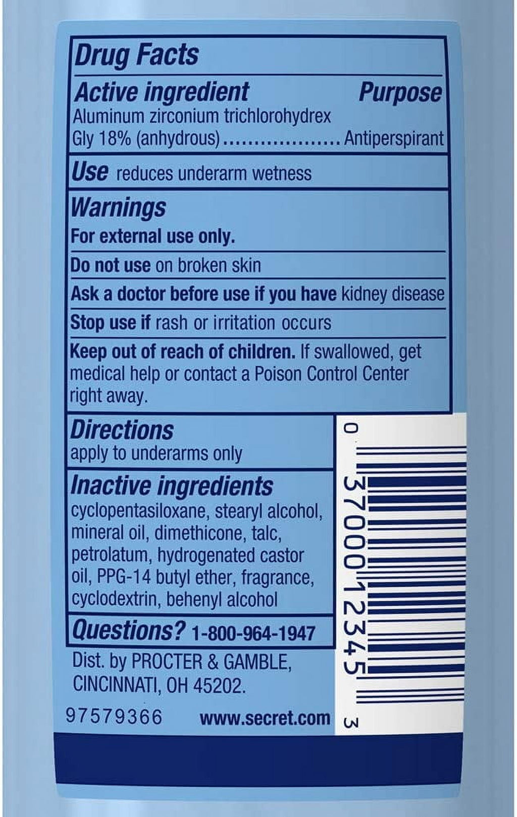 Women's Invisible Solid Antiperspirant and Deodorant, Unscented, 2.6 oz