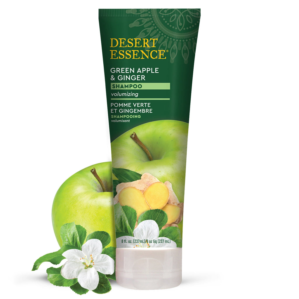 Apple &amp; Ginger Shampoo 8 fl. oz. - Gluten Free - Vegan - Cruelty Free - Volumizing - Fuller Hair - Revitalizes Scalp - Cleansing