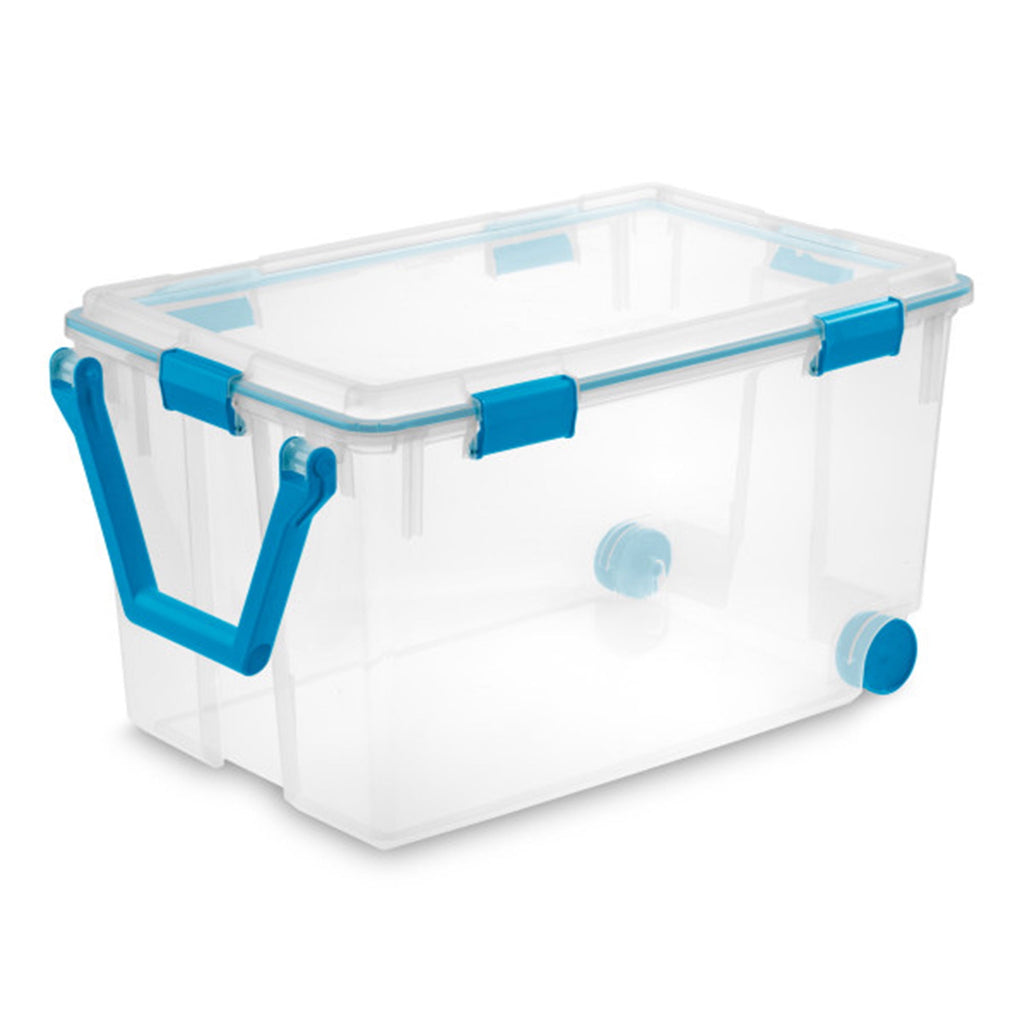 7.5 Quart Clear Plastic Storage Box with Latching Lids, (6 Pack)