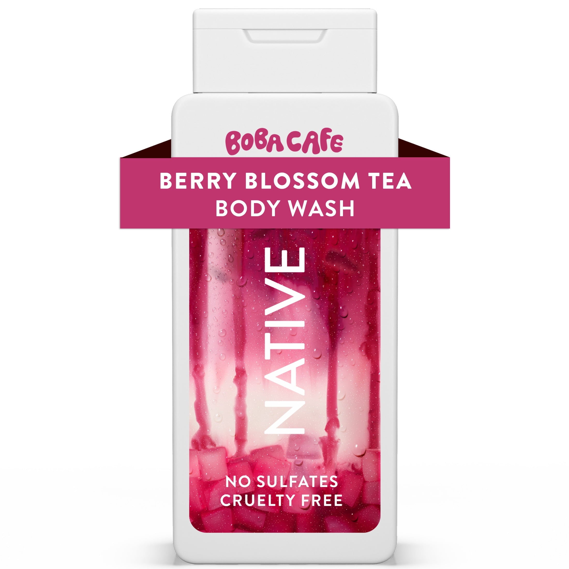 Body Wash, Limited Edition Berry Blossom Tea, Sulfate Free Body Wash for Women &amp; Men, Boba Café, 18 fl oz