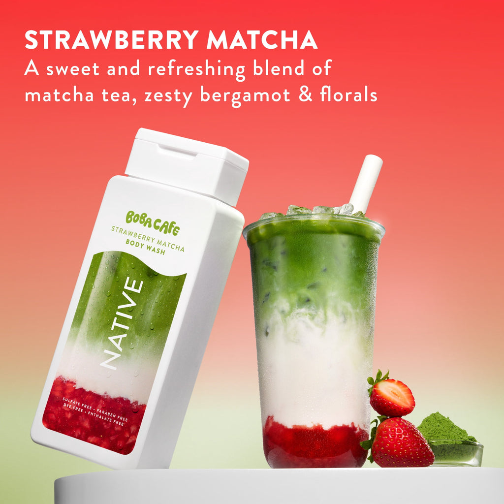 Body Wash, Limited Edition Berry Blossom Tea, Sulfate Free Body Wash for Women &amp; Men, Boba Café, 18 fl oz