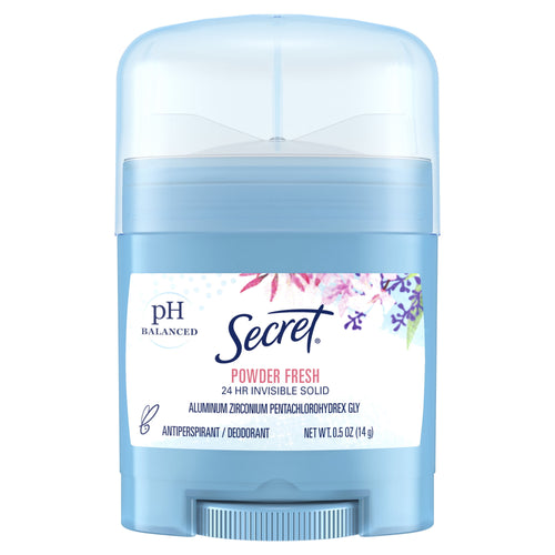(2 pack) Secret Invisible Solid Antiperspirant and Deodorant Stick, Powder Fresh, 0.5 oz