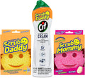 + Scrub Mommy + Cif All Purpose Cleaner, Lemon - A Perfect Kitchen + Bathroom Cleaning Supplies Kit - Temperature Controlled + Dual-Sided Cleaning Sponges and Multipurpose Cleaner Set