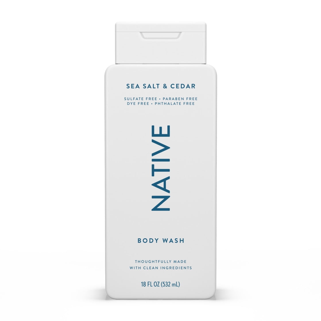 Body Wash, Sea Salt &amp; Cedar, Sulfate Free, Naturally Derived Ingredients, 24hr Freshness, for Women &amp; Men, 18 fl oz