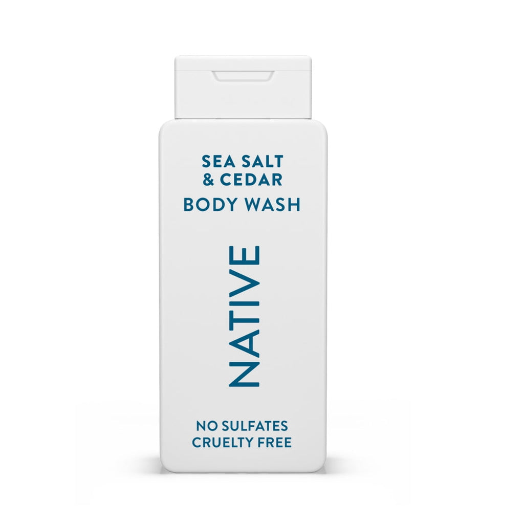 Body Wash, Sea Salt &amp; Cedar, Sulfate Free, Naturally Derived Ingredients, 24hr Freshness, for Women &amp; Men, 18 fl oz