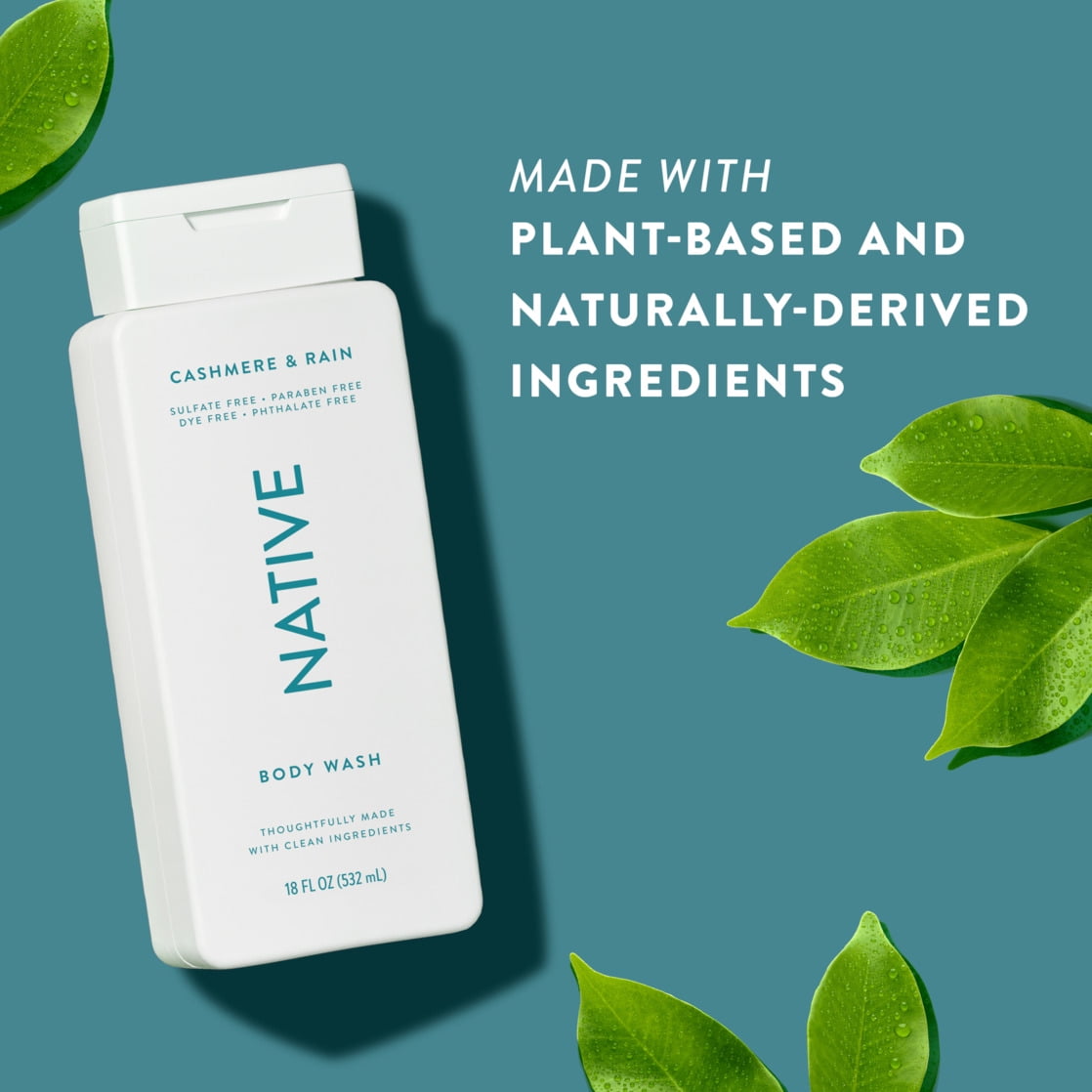 Body Wash, Sea Salt &amp; Cedar, Sulfate Free, Naturally Derived Ingredients, 24hr Freshness, for Women &amp; Men, 18 fl oz