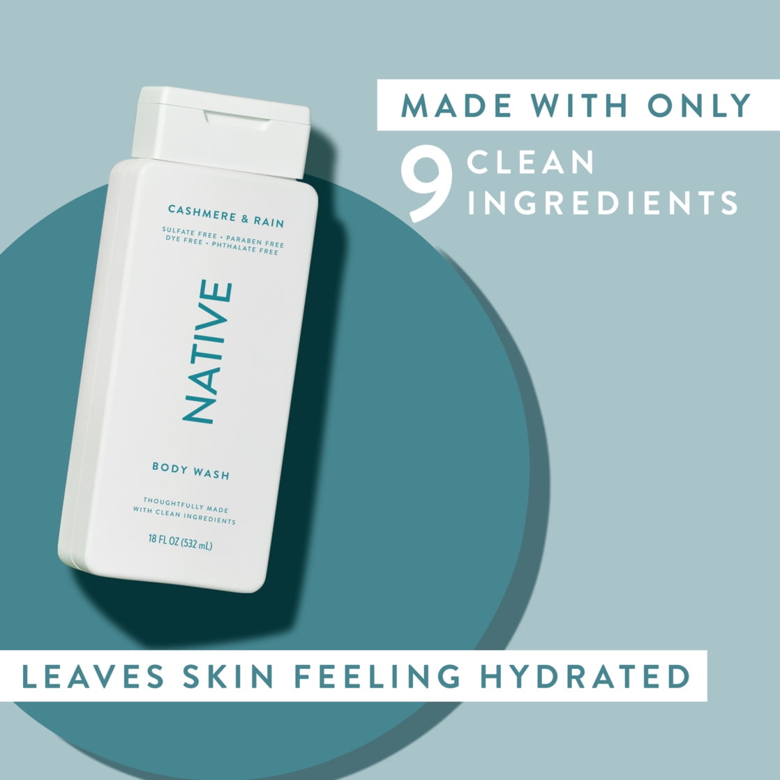 Body Wash, Sea Salt &amp; Cedar, Sulfate Free, Naturally Derived Ingredients, 24hr Freshness, for Women &amp; Men, 18 fl oz