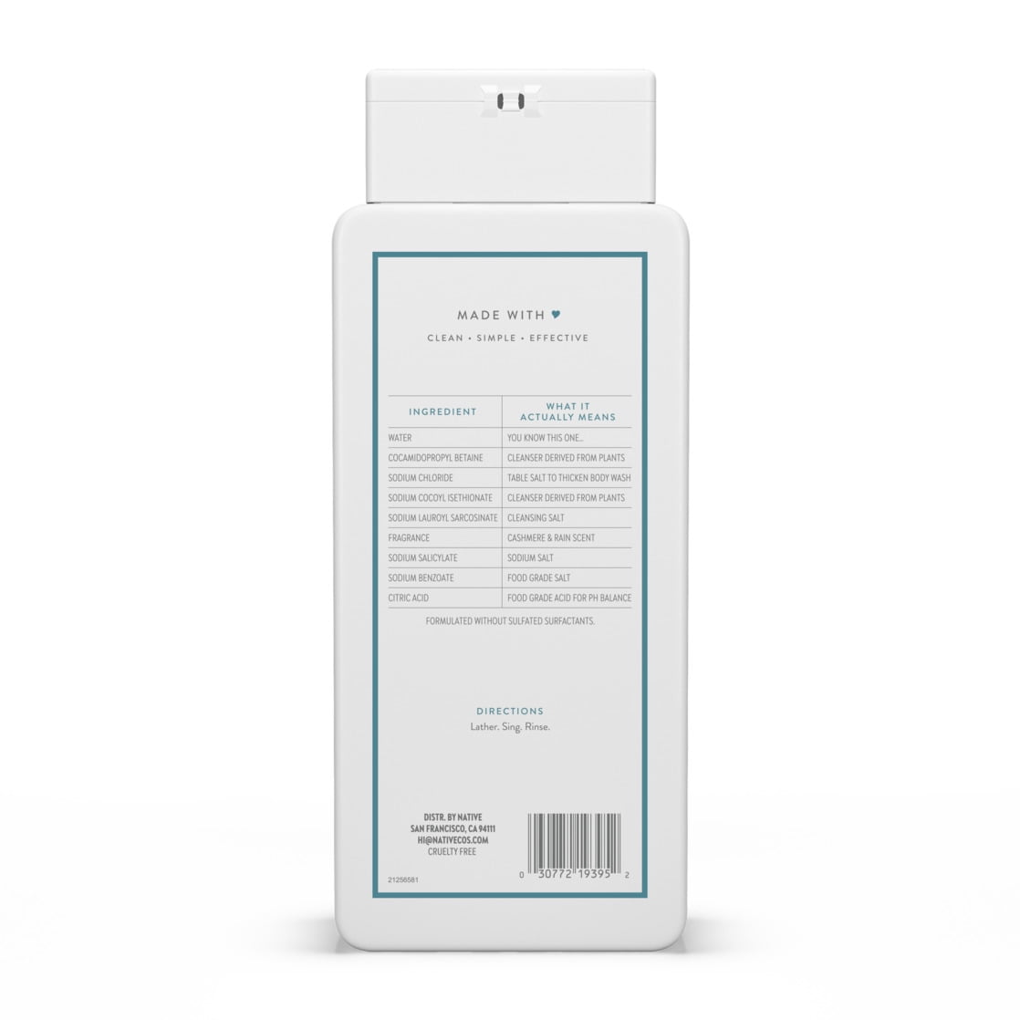 Body Wash, Sea Salt &amp; Cedar, Sulfate Free, Naturally Derived Ingredients, 24hr Freshness, for Women &amp; Men, 18 fl oz