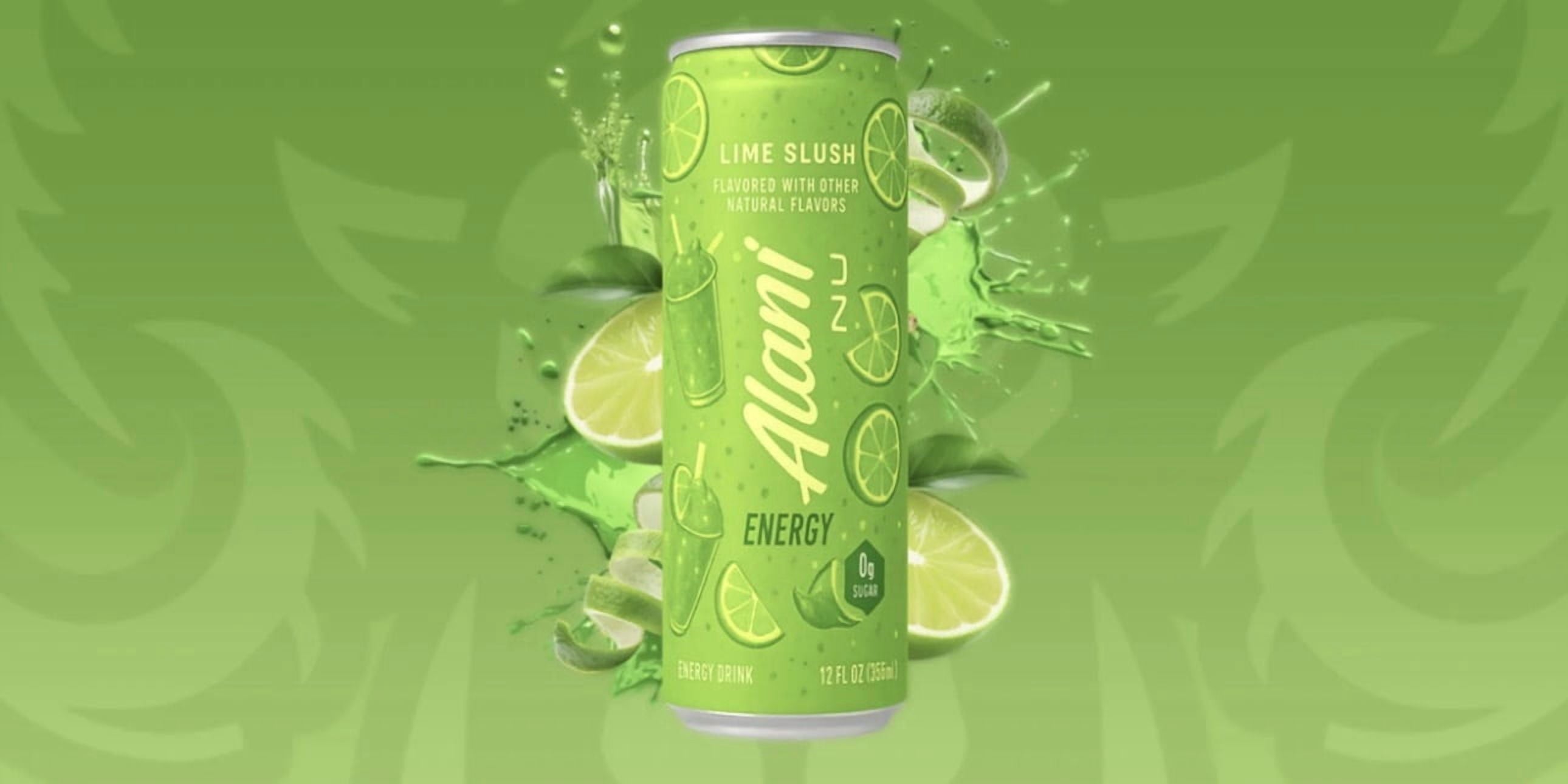 Energy Drink, Lime Slush Flavor, 12 Pack (12fl oz Cans), Sugar Free, Low Calories, 200mg Caffeine