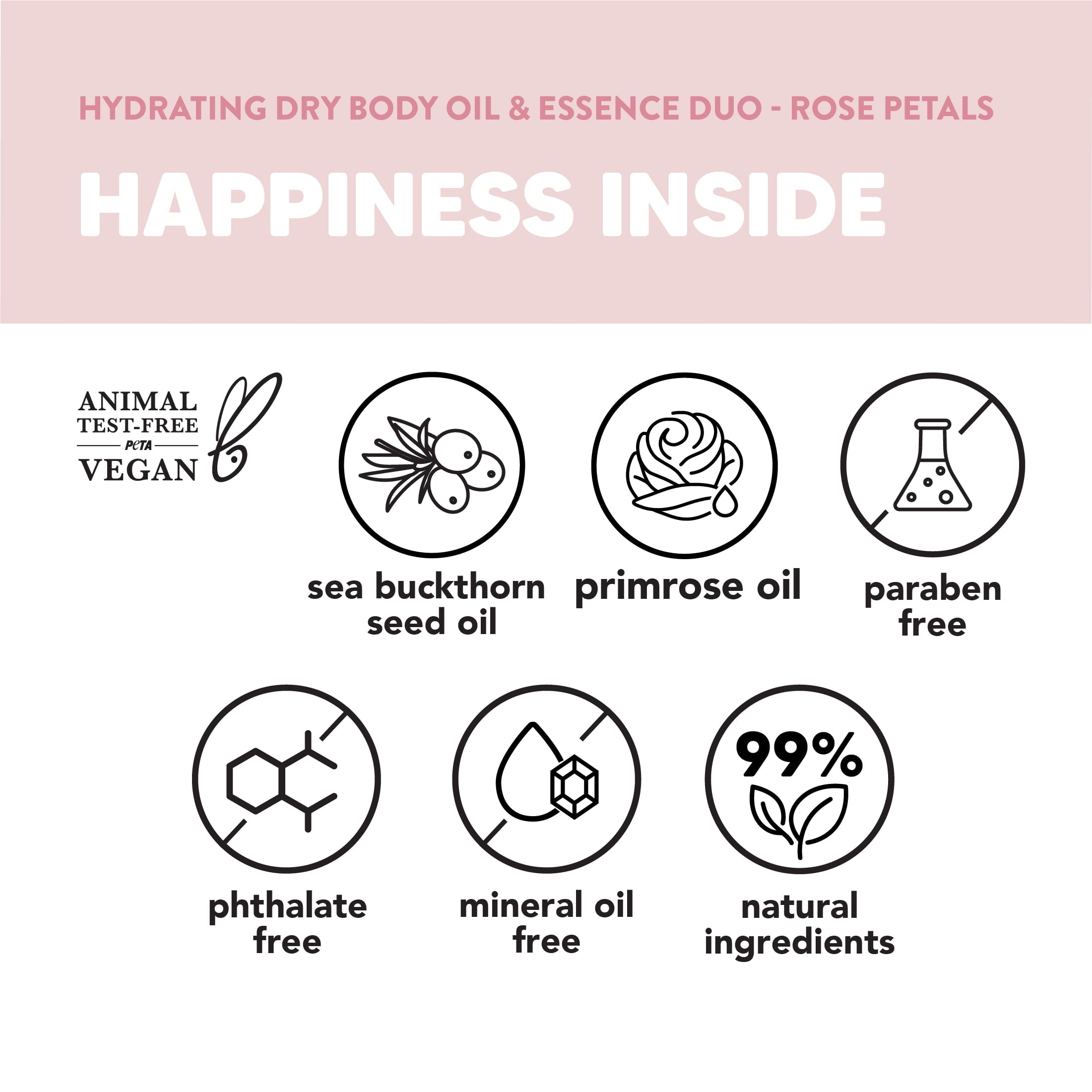 Professional Hydrating Dry Body Oil &amp; Essence Duo, Rose Petals, 3.7 fl oz