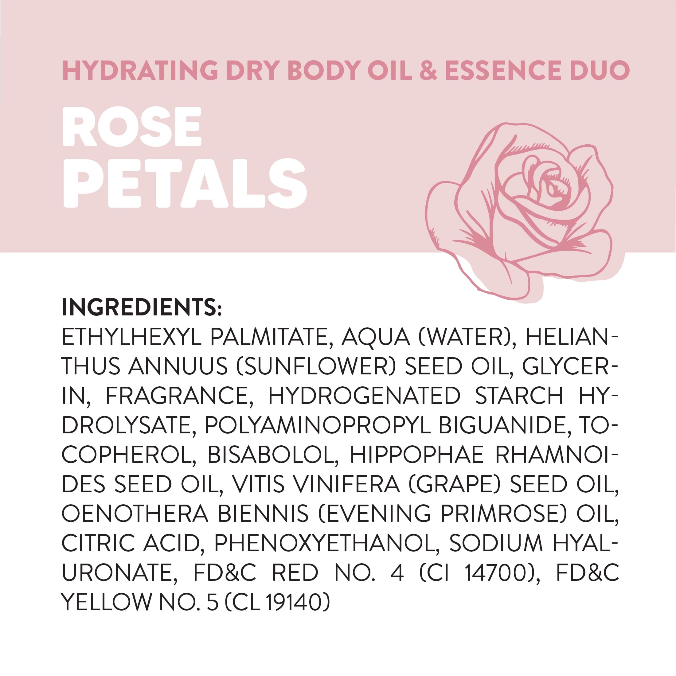 Professional Hydrating Dry Body Oil &amp; Essence Duo, Rose Petals, 3.7 fl oz