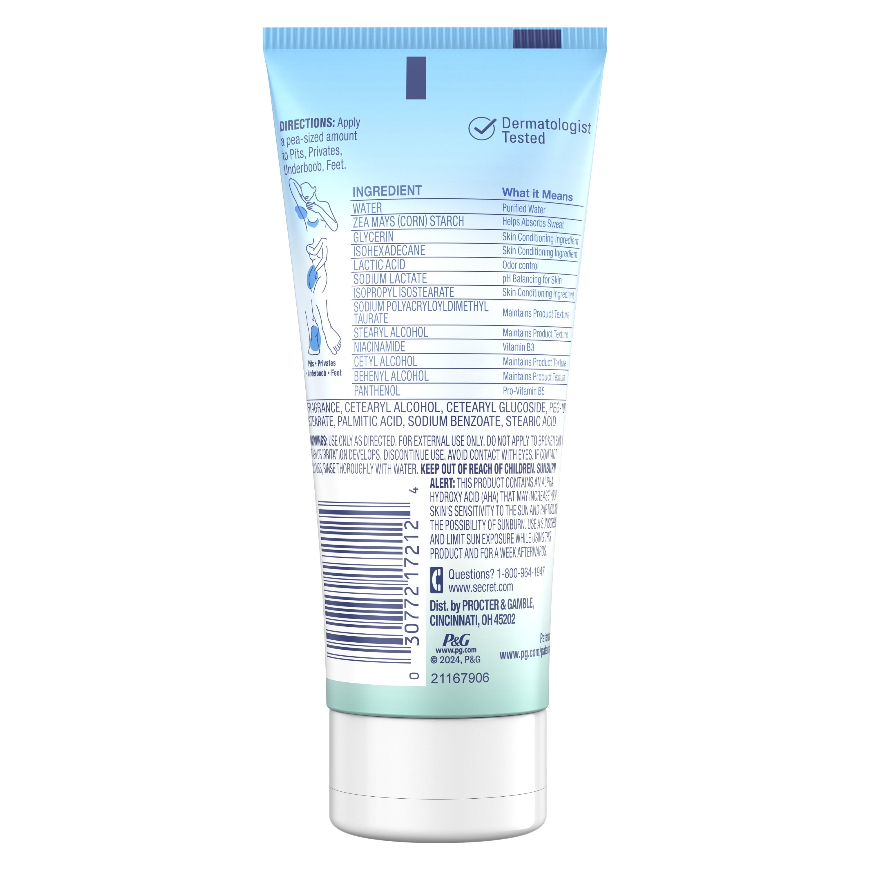 Whole Body Aluminum-Free Dry Feel Cream and Absorbs Sweat, Deodorant Cream for Women, Light &amp; Fresh Scent, 3.0oz