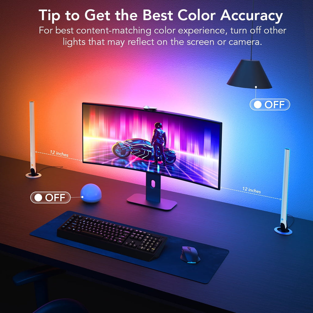 DreamView Indoor LED Gaming Lights with Light Bar and Camera, Corded Electric, Color Changing