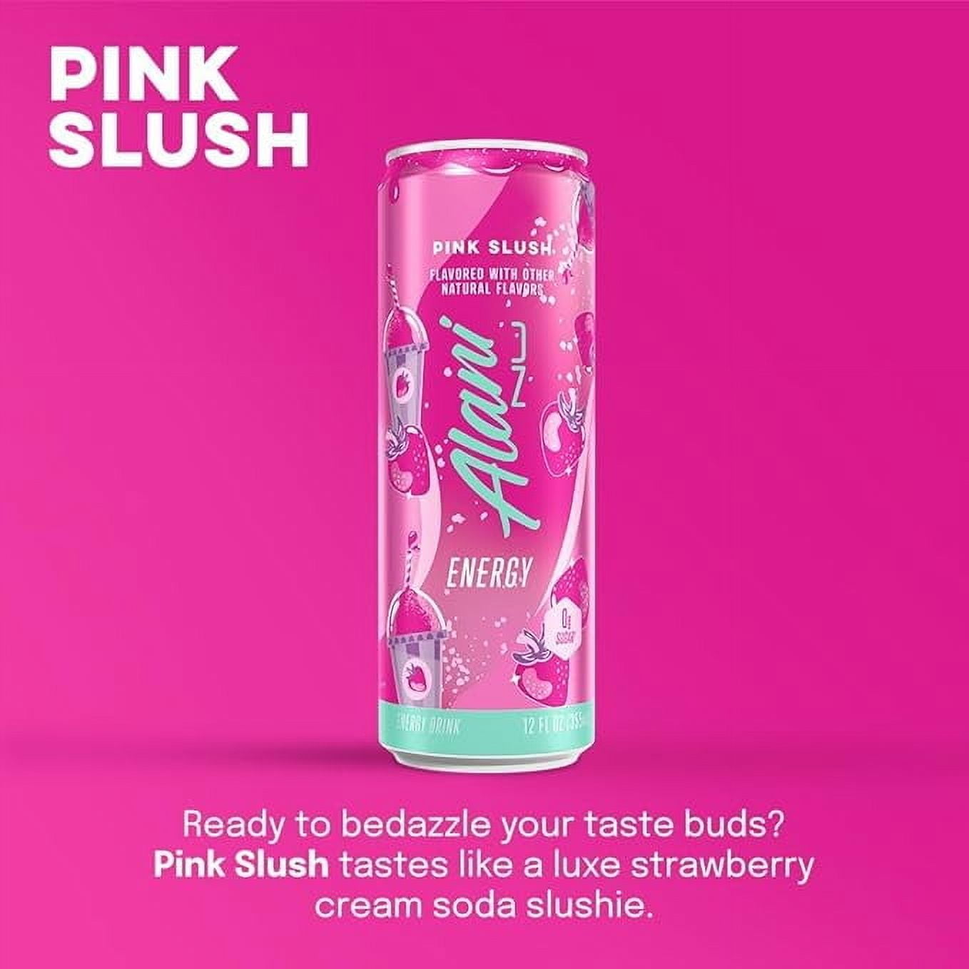 New Alani Energy Drinks Winter Wonderland, Hawaian Shaved Ice, Pink Slush Variety Pack Sugar-Free, Low-Calorie, Energy Boost Drink 12 fl oz (Pack of 6)