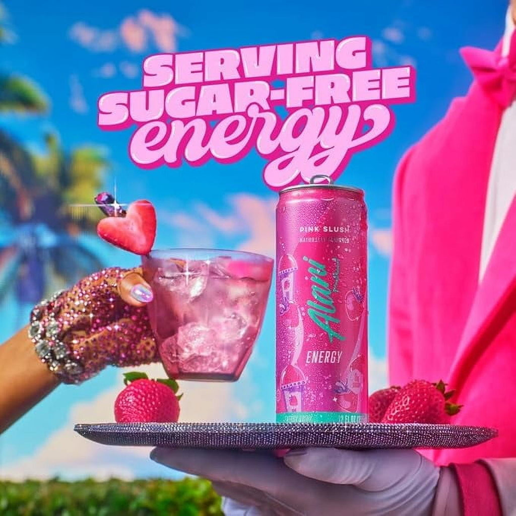 New Alani Energy Drinks Winter Wonderland, Hawaian Shaved Ice, Pink Slush Variety Pack Sugar-Free, Low-Calorie, Energy Boost Drink 12 fl oz (Pack of 6)