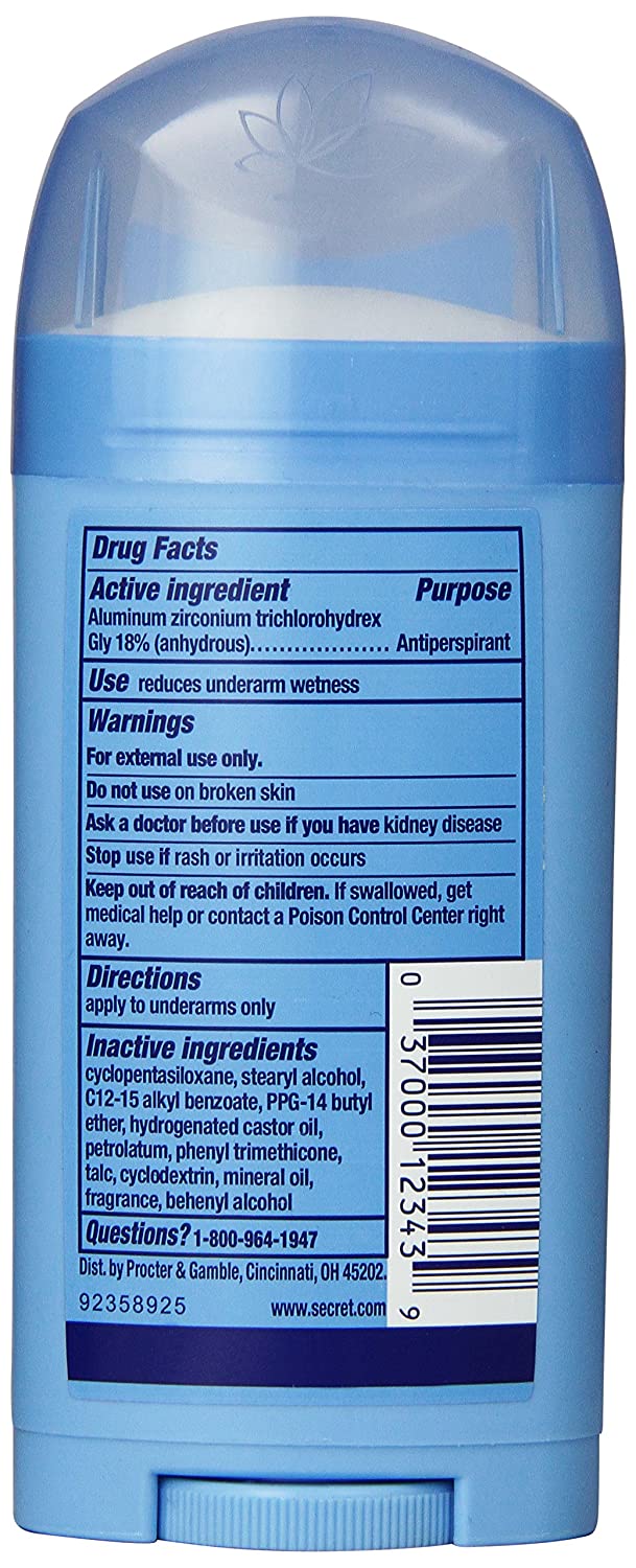 Pack of (6) Secret Anti-Perspirant Invisible Solid, Powder Fresh, 2.6 Oz,
