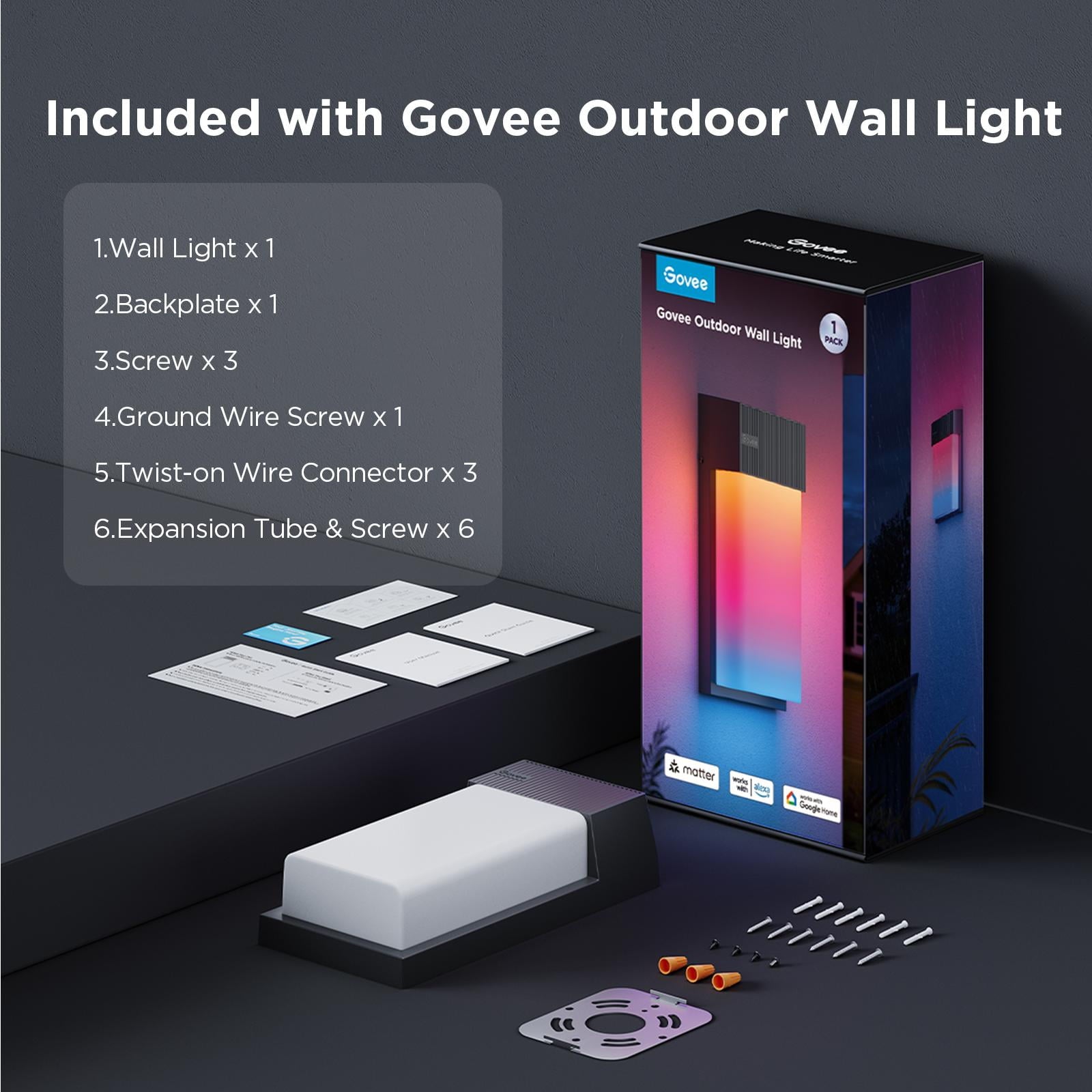Smart Technology Capable LED Outdoor Corded Electric Wall Lights