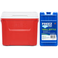28 QT Laguna Ice Chest Cooler, Red, 1 Count and Freez Pak Small Ice Pack, 1 Count