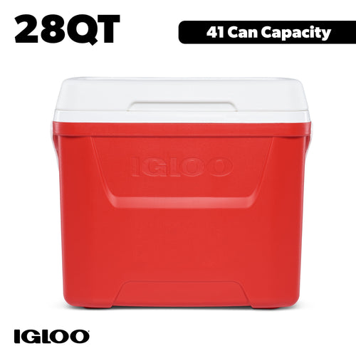 28 QT Laguna Ice Chest Cooler, Red, 1 Count and Freez Pak Small Ice Pack, 1 Count