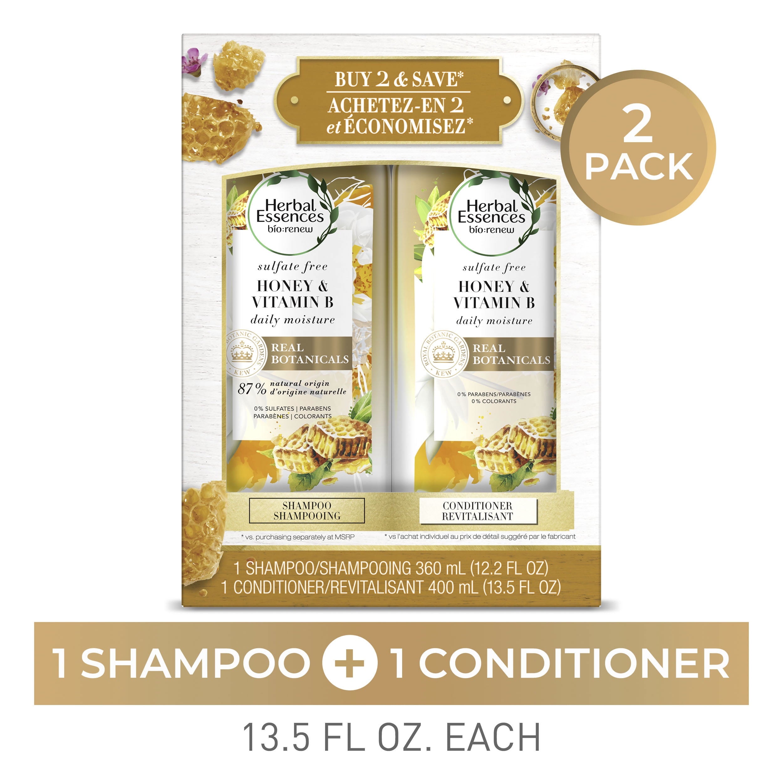 Bio:Renew Honey Shampoo Conditioner Set, 12-13.5 oz