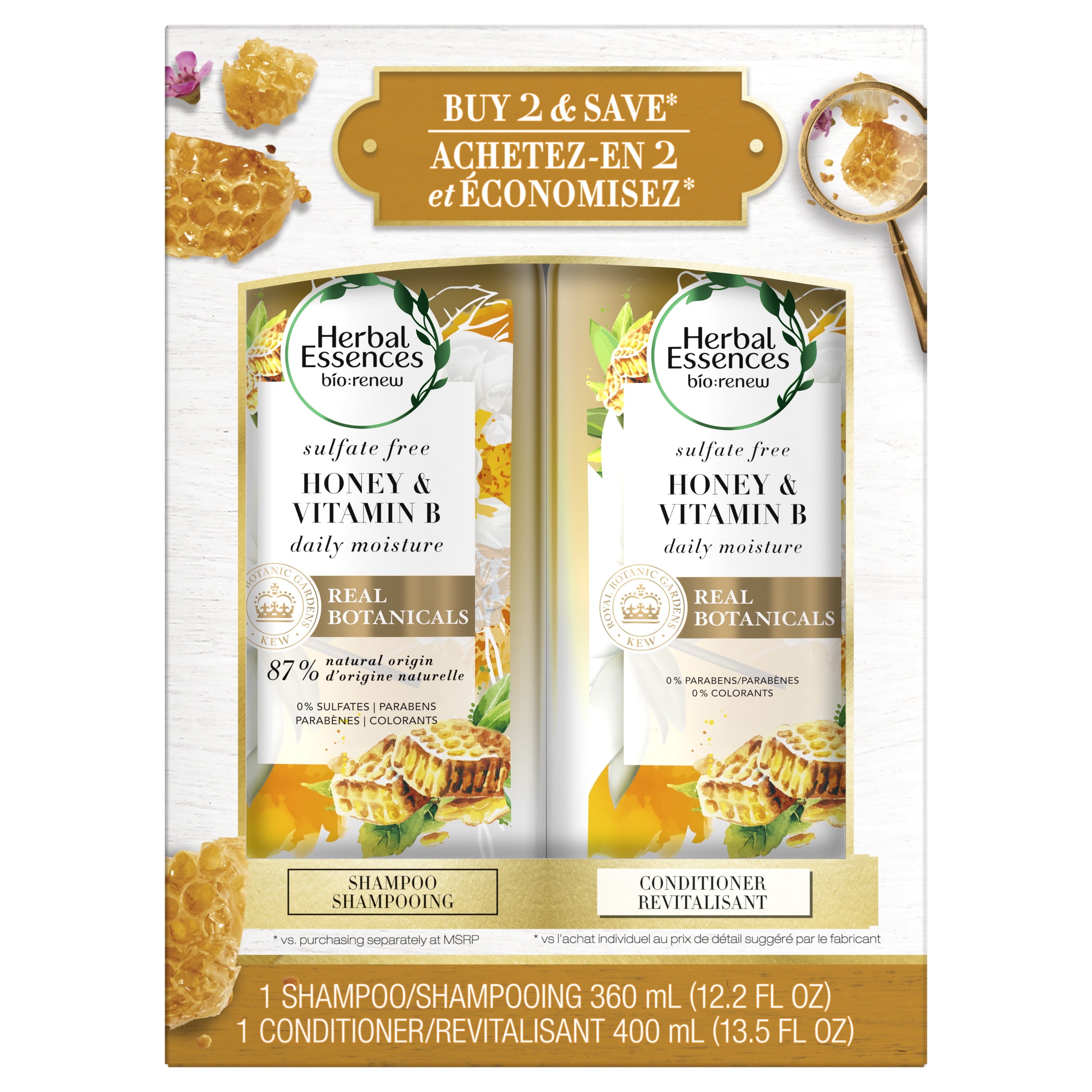 Bio:Renew Honey Shampoo Conditioner Set, 12-13.5 oz