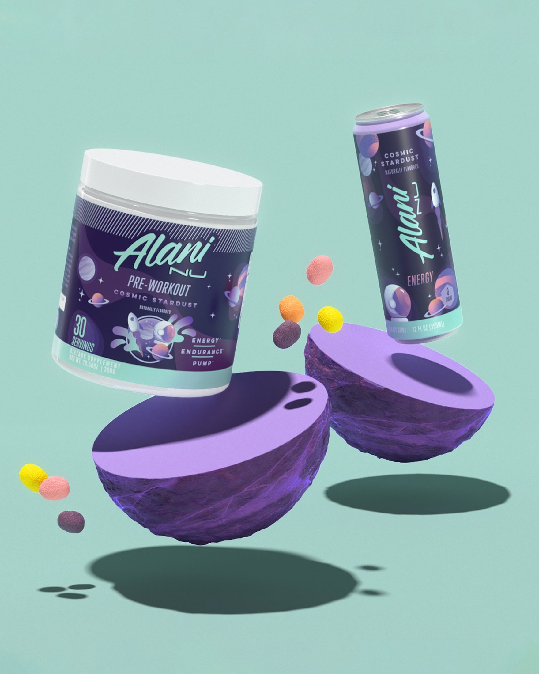 Pre-workout Powder, Cosmic Stardust, 20 Servings, 200mg Caffeine