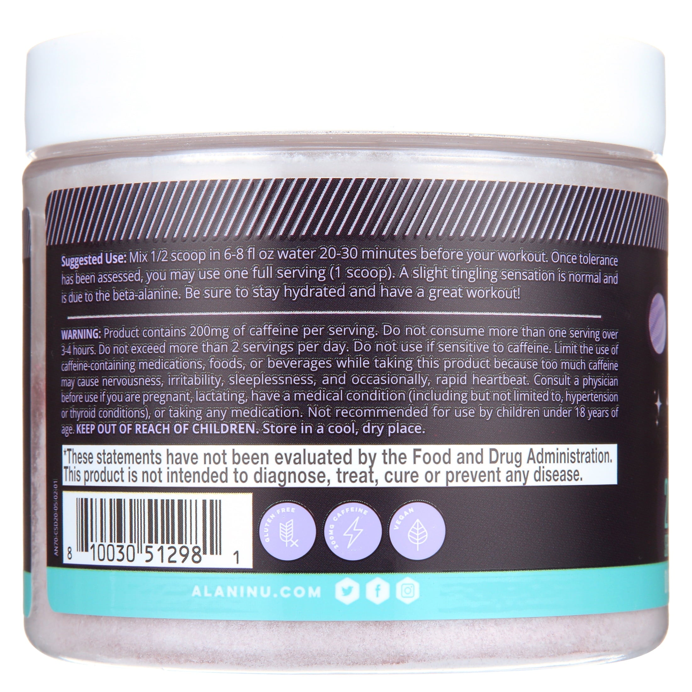 Pre-workout Powder, Cosmic Stardust, 20 Servings, 200mg Caffeine