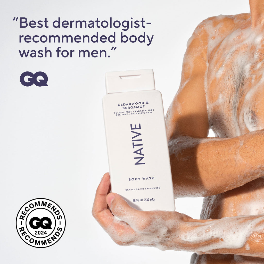 Body Wash, Cedarwood &amp; Bergamot, Sulfate Free, Naturally Derived Ingredients, 24hr Freshness, for Women &amp; Men, 18 fl oz