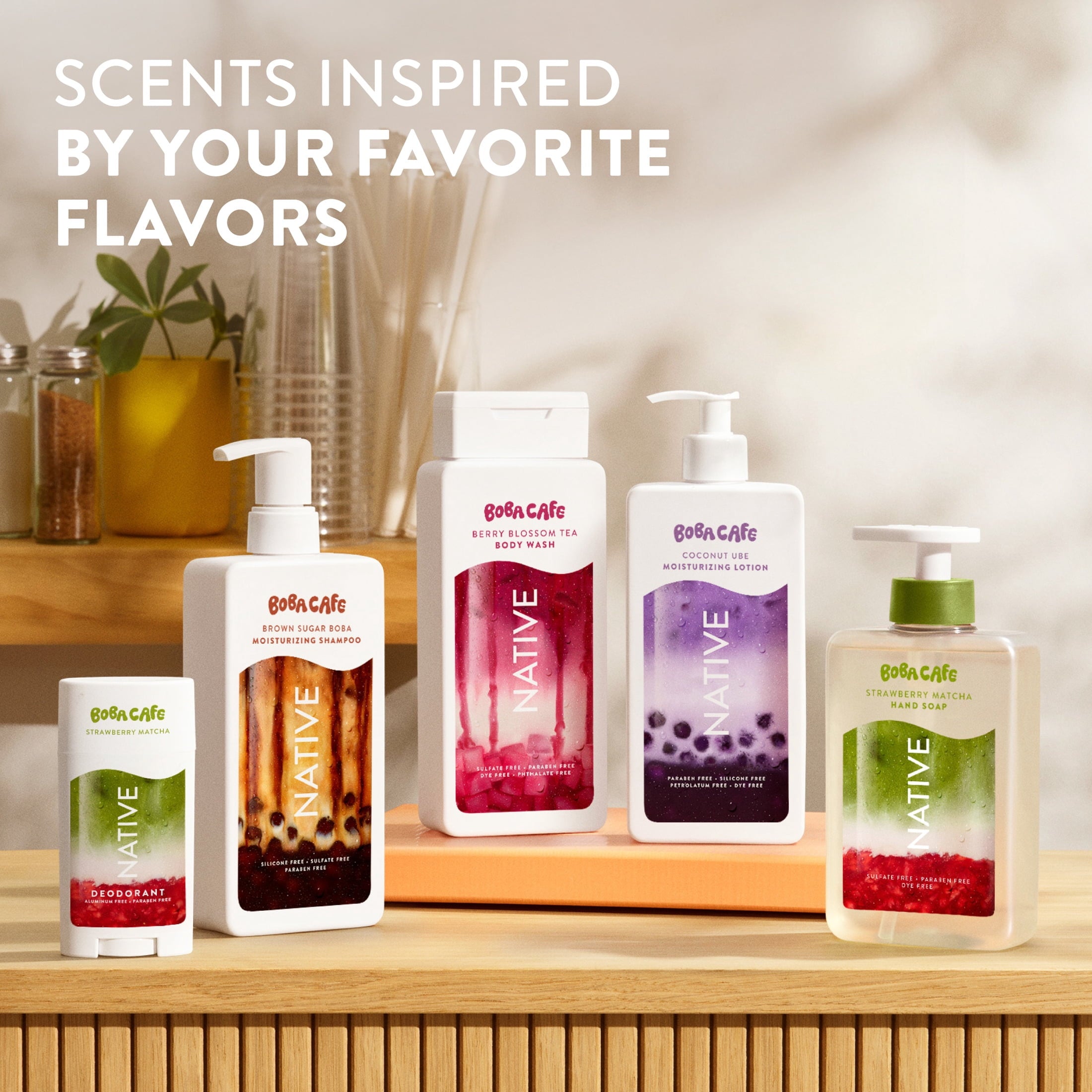 Strengthening Shampoo, Limited Edition Strawberry Matcha, Sulfate Free Shampoo for Women and Men, Boba Café, 16.5 fl oz