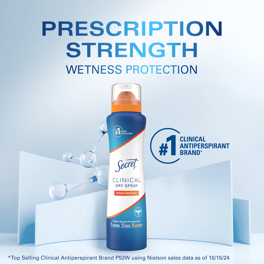 Clinical Strength Dry Spray Antiperspirant &amp; Deodorant for Women, Stress Response Scent, 3.8oz