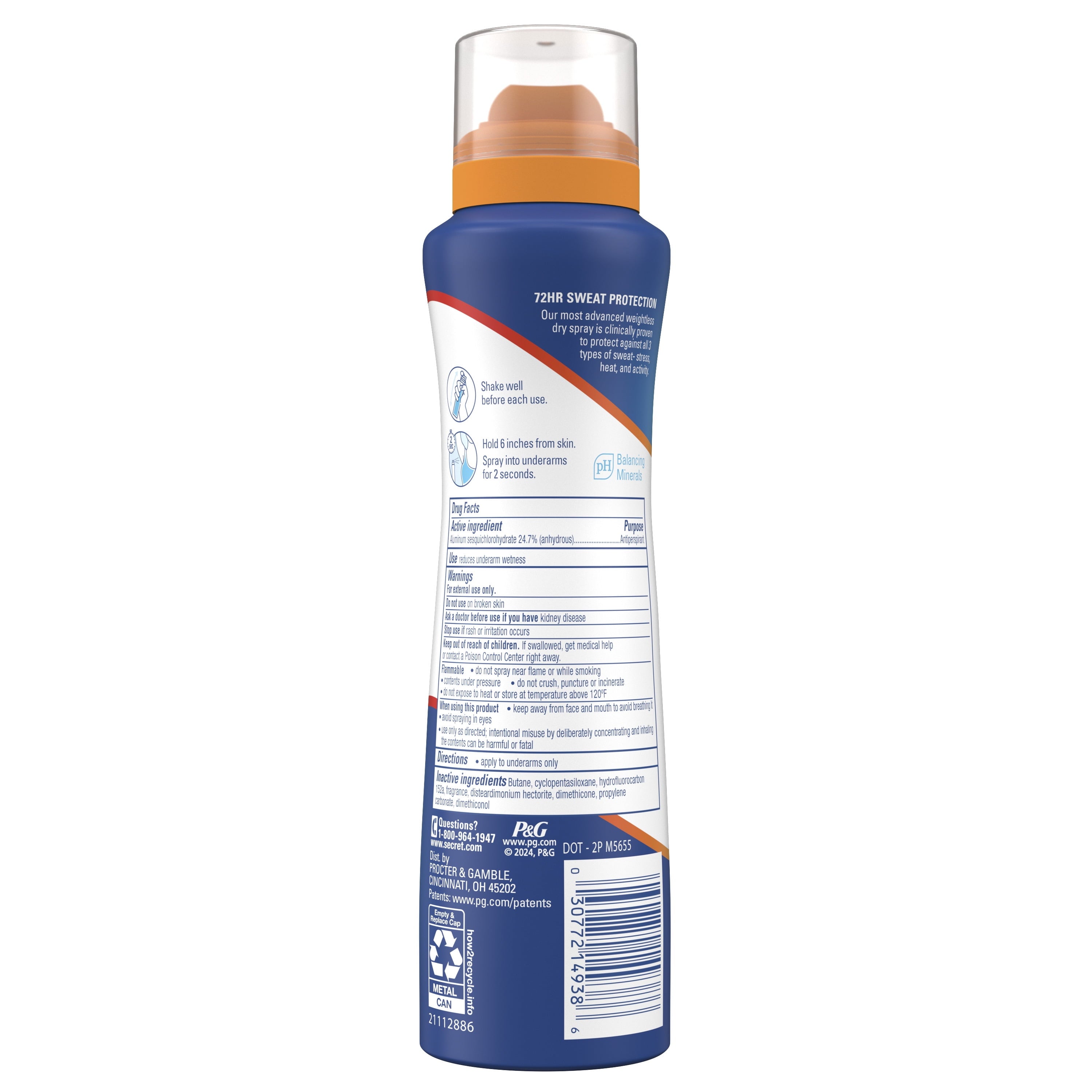 Clinical Strength Dry Spray Antiperspirant &amp; Deodorant for Women, Stress Response Scent, 3.8oz