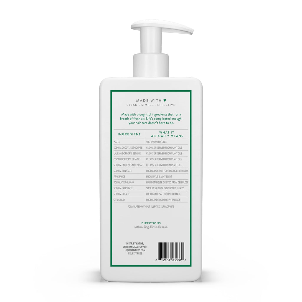 Scalp Refreshing 2 in 1 Shampoo and Conditioner Eucalyptus Mint Sulfate &amp; Paraben Free 16.5 fl oz
